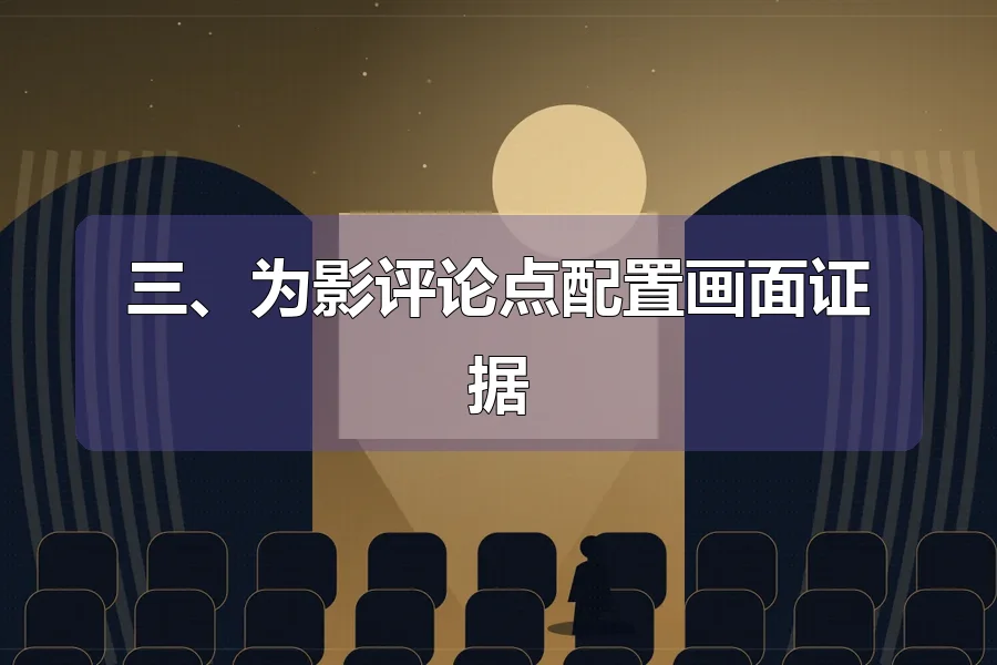 影院座席与发光银幕,前景人物剪影,原创影视主题插画